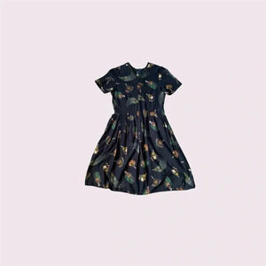 Vintage handmade V neck midi dress